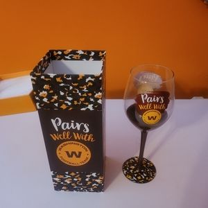 COPY - Washington Team (now known as Washington Commanders) wine glass.